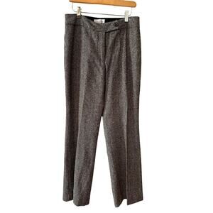 John Paul Richard Uniform Black & Tan Herringbone Wide Leg Dress Pants 10